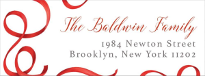 Ribbon Holiday Return Address Label
