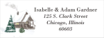 Winter Toile Holiday Return Address Label
