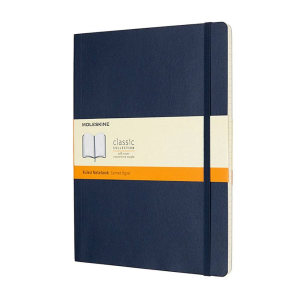 Moleskine Classic Notebook. Extra Large. Ruled. Sapphire Blue. Soft Cover (7.5 x 10)