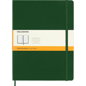 Moleskine Notebook. Extra Large. Ruled. Myrtle Green. Hard Cover (7.5 x 9.75)