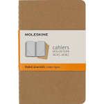 Moleskine Cahier Journal (Set of 3). Pocket. Ruled. Kraft Brown. Soft Cover (3.5 x 5.5): set of 3 Ruled Journals