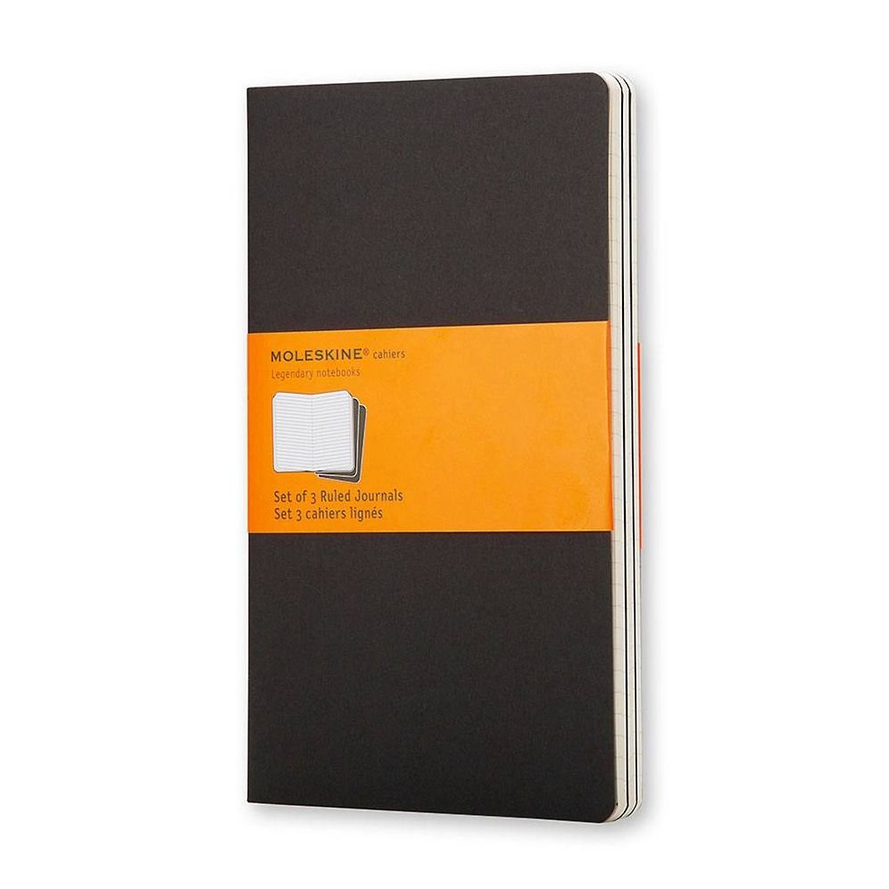 Moleskine Cahier Journal (Set of 3). Pocket. Ruled. Black. Soft Cover (3.5 x 5.5): Set of 3 Ruled Journals