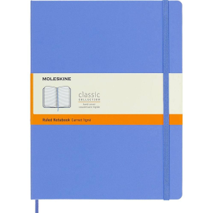 Moleskine Classic Notebook. Extra Large. Ruled. Hydrangea Blue. Hard Cover (7.5 X 9.75)