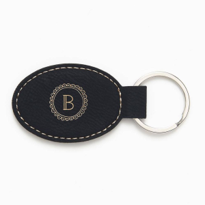 Hand Drawn Scallop Black Key Fob