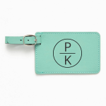 Split Monogram Teal Luggage Tag
