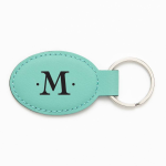 Single Initial Monogram Teal Key Fob