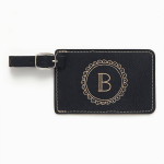 Hand Drawn Scallop Black Luggage Tag