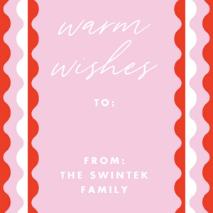 Retro Ric Rac Holiday Gift Tag Label