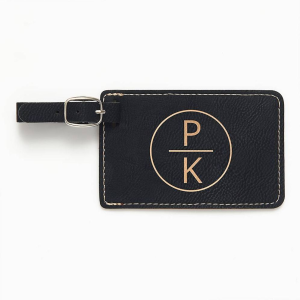 Split Monogram Black Luggage Tag
