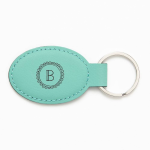 Hand Drawn Scallop Teal Key Fob