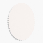 Scallop 4 Bar Superfine White Oval Cards