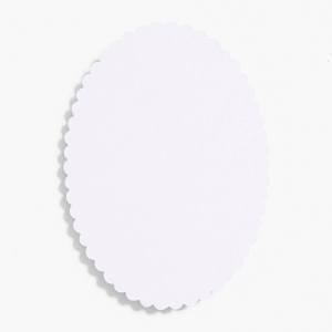 Scallop 4 Bar Pure White Oval Cards