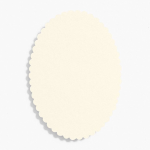 Scallop 4 Bar Luxe White Oval Cards