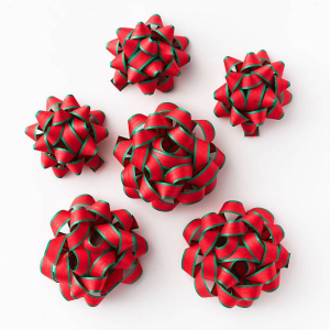 Red/Green Christmas Bow Bag S/6