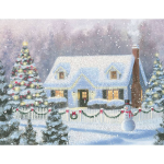 Idyllic Winter House Holiday Card Set