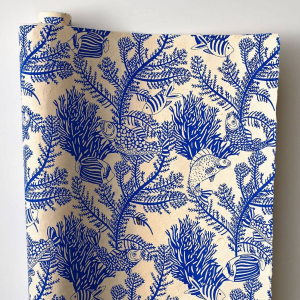 Sea Life On Blue Handmade Paper