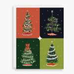 Modern Block Trees Holiday Card
