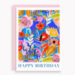 Painted Floral Birthday Card