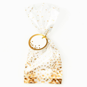 Gold Dots Cellophane Bags