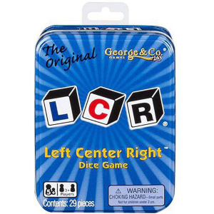 LCR? Left Center Right Dice Game Blue Tin Original by George & Company LLC