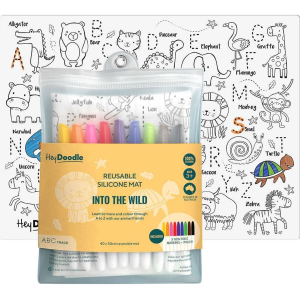 Into The Wild - Reusable silicone A3 mat: A to Z Animals
