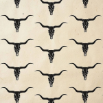 Longhorns on Cream Handmade Paper