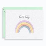 Watercolor Rainbow Hello Baby Card