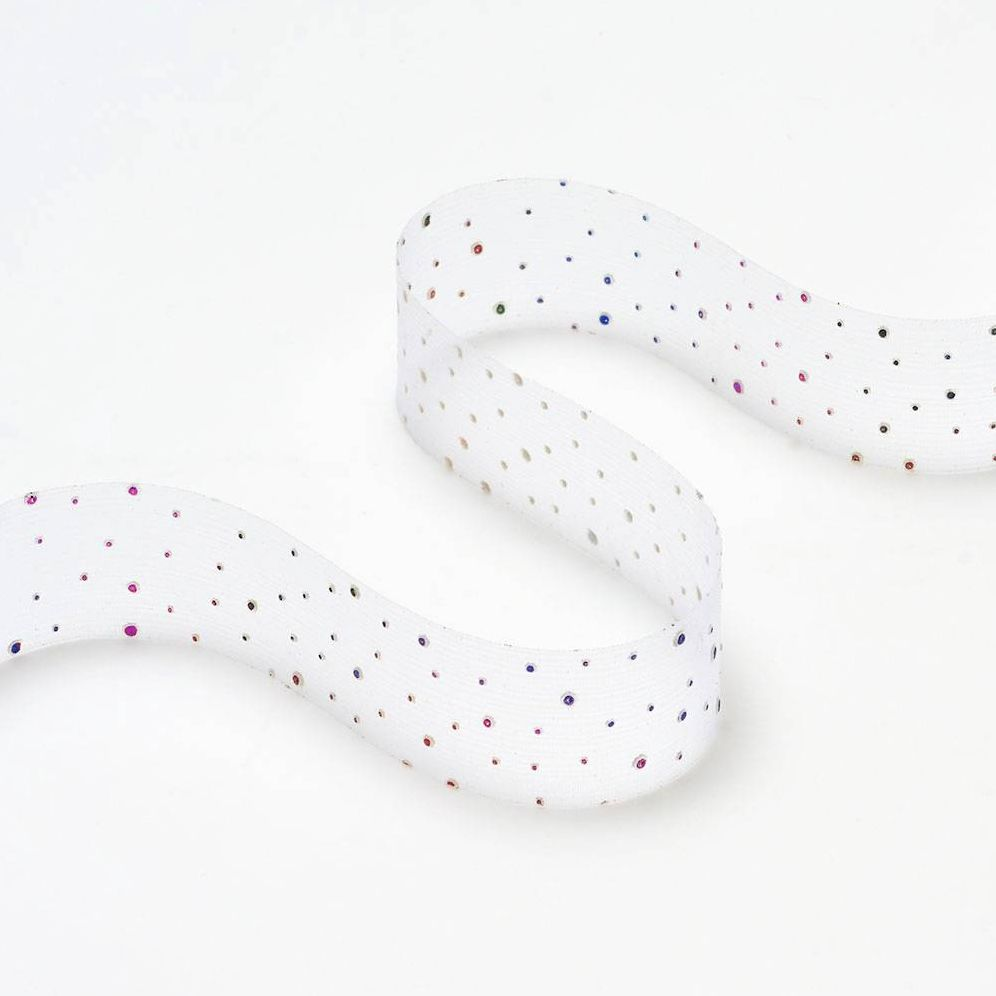 San Francisco Rainbow Dot Ribbon 1. 10YD