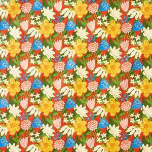 Retro Flower Market Stone Wrapping Paper