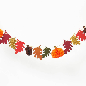 Fall Honeycomb and Leaf Garland