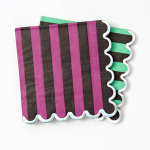 Green and Purple Dual Stripe Napkin S/20