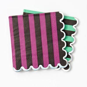 Green and Purple Dual Stripe Napkin S/20