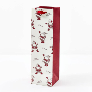 WINE Newsprint Santas Gift Bag