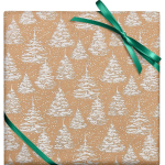 White Glitter Kraft Trees Roll Wrap 28X59