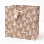 White Glitter Trees Large Gift Bag