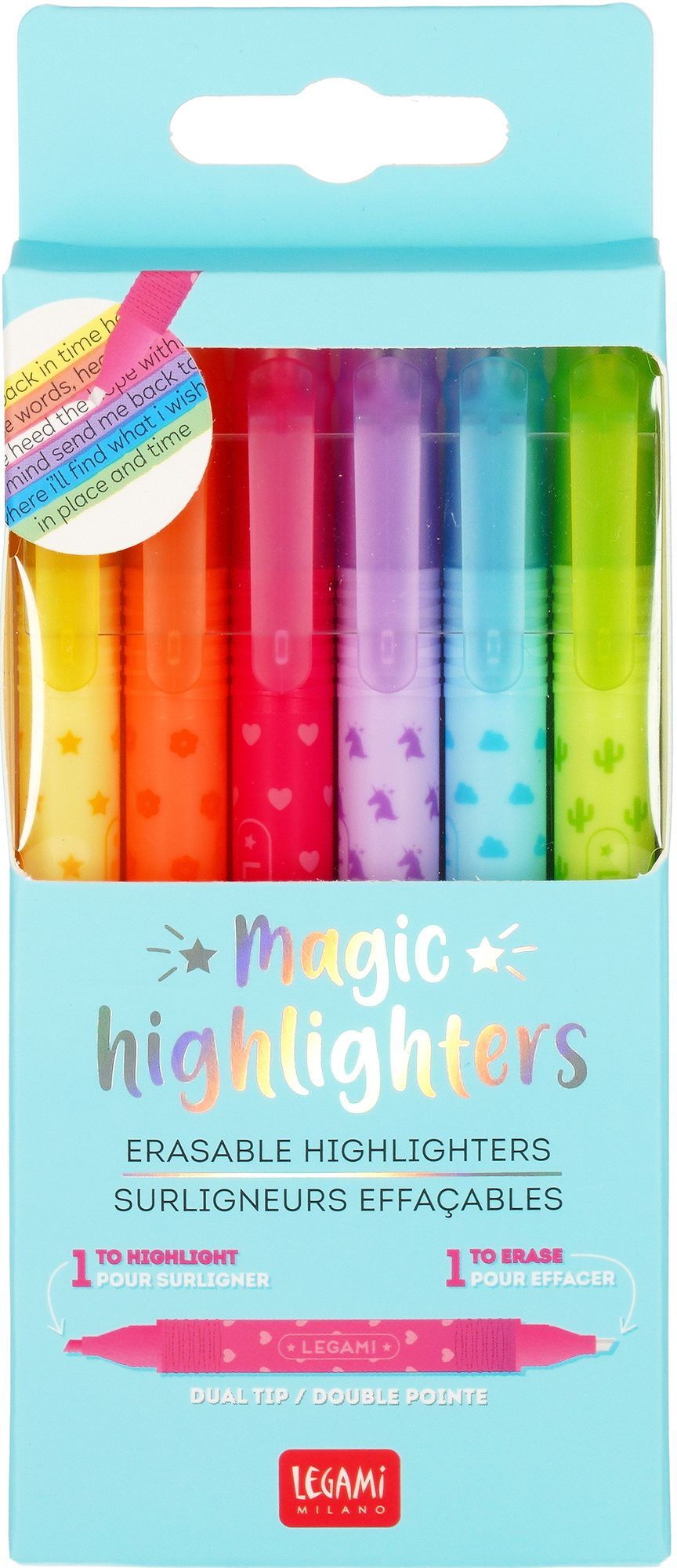 Legami Set Of 6 Erasable Highlighters - Magic Highlighters - Image 5