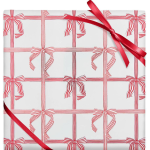 Peppermint Stripe Bows Continuous Roll Wrap