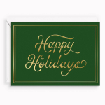 Happy Holidays Vintage Script Card