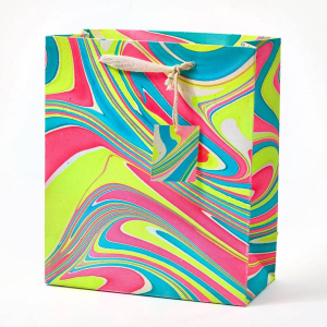 Neon Waves Marbled Medium Gift Bag