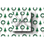 Tree & Wreath Holiday Flat Wrap