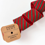 Glitter Diagonal Stripe Wired Ribbon 2.5 8 YD