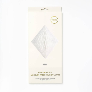 Diamond Paper Honeycomb Ball.White.Medium. 10inches