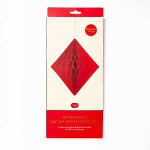 Diamond Paper Honeycomb Ball.Red.Medium. 10inches