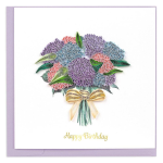 Quilled Birthday Hydrangea Bouquet Greeting Card