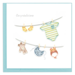 Quilled Baby Clothesline Greeting Card