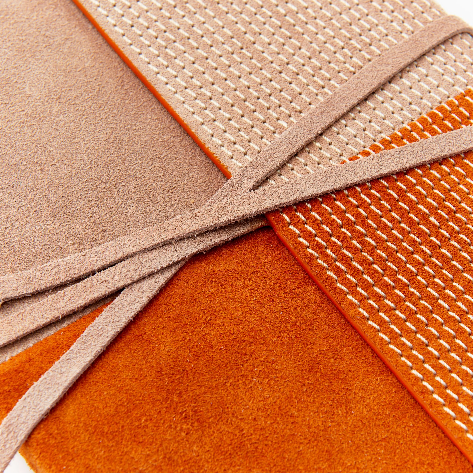 Terracotta Suede Block Design Journal with Stitch Detail - Image 3