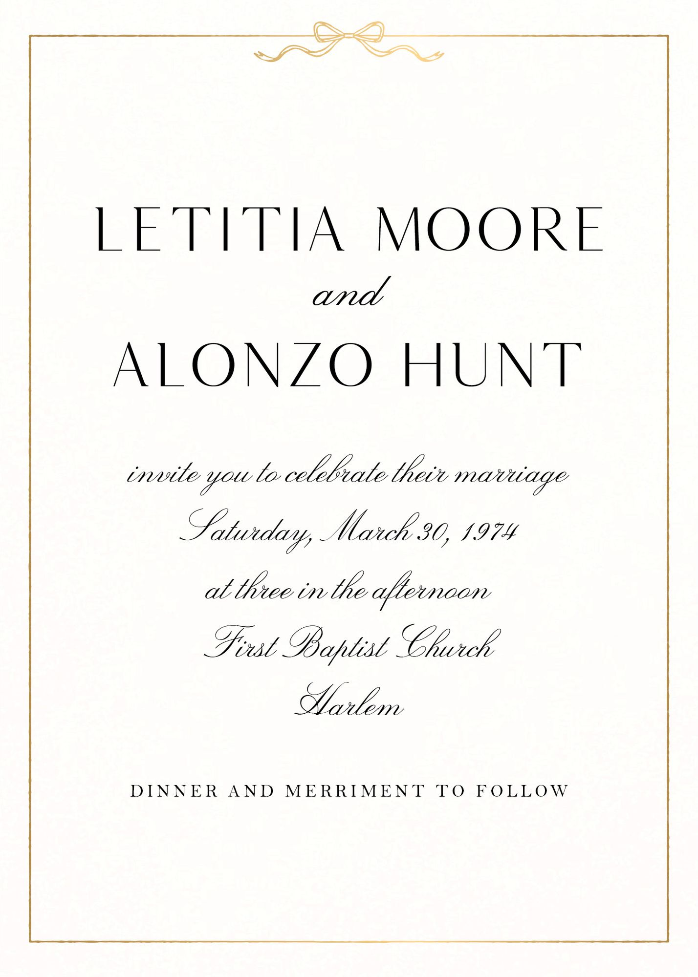 Bow Border Foil Wedding Invitation - Image 4