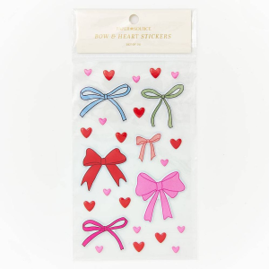 Flocked Velvet Bow and Heart Stickers