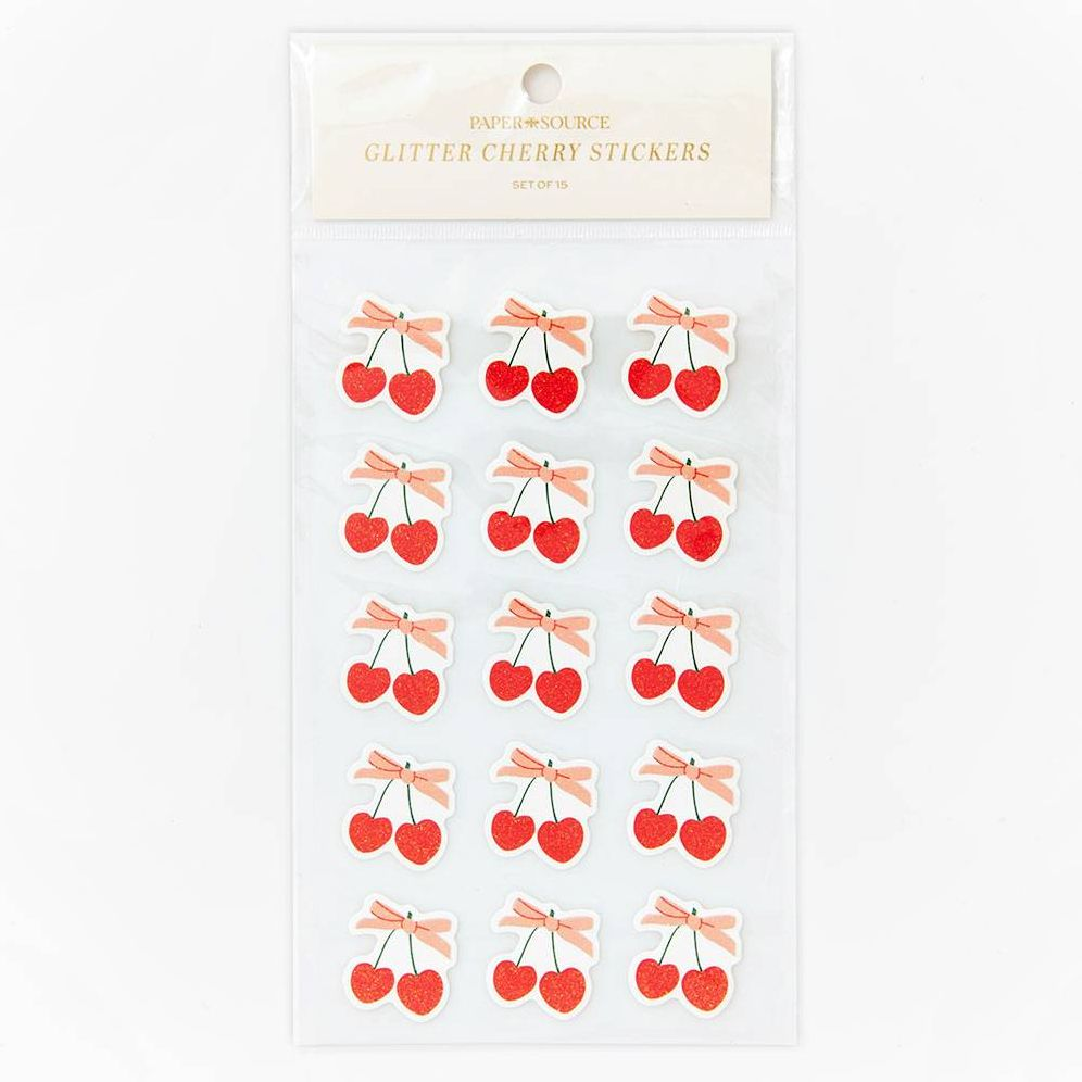 Chunky Glitter Cherry Stickers