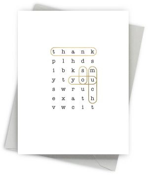 Crosswords Thank You Card